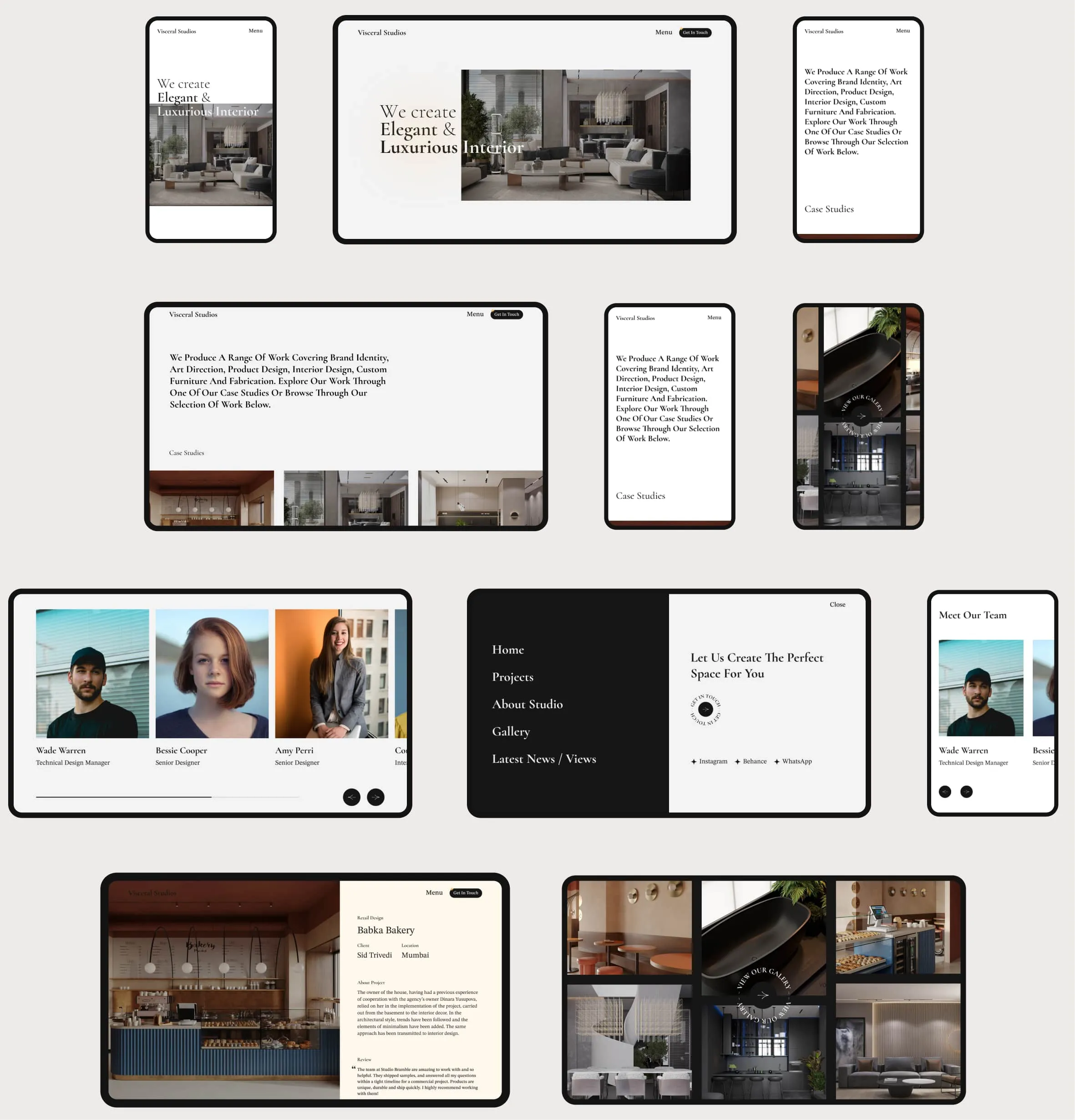 showcasing our work with a grid of phone & mobile mockups 
