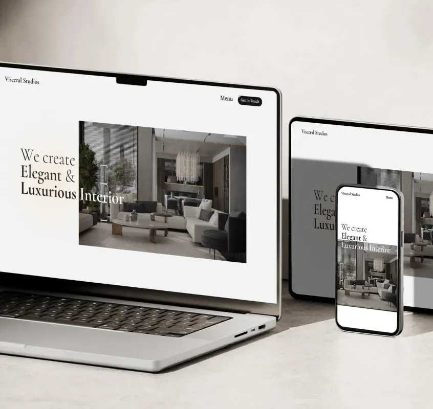 Main mockup of project Viceral Studios 