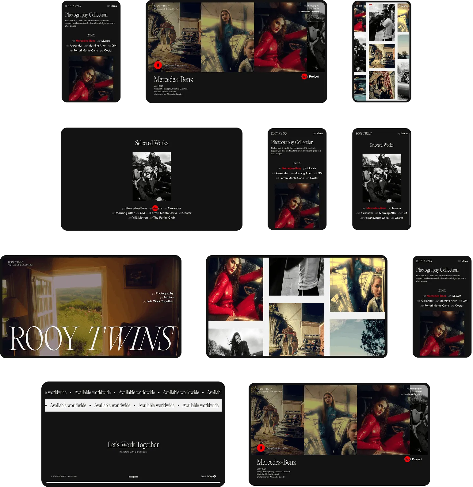 showcasing our work with a grid of phone & mobile mockups 