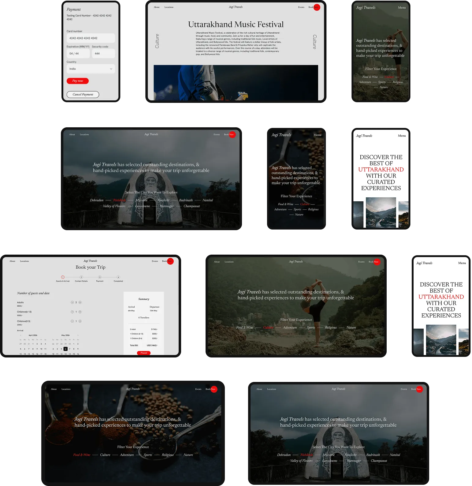 showcasing our work with a grid of phone & mobile mockups 