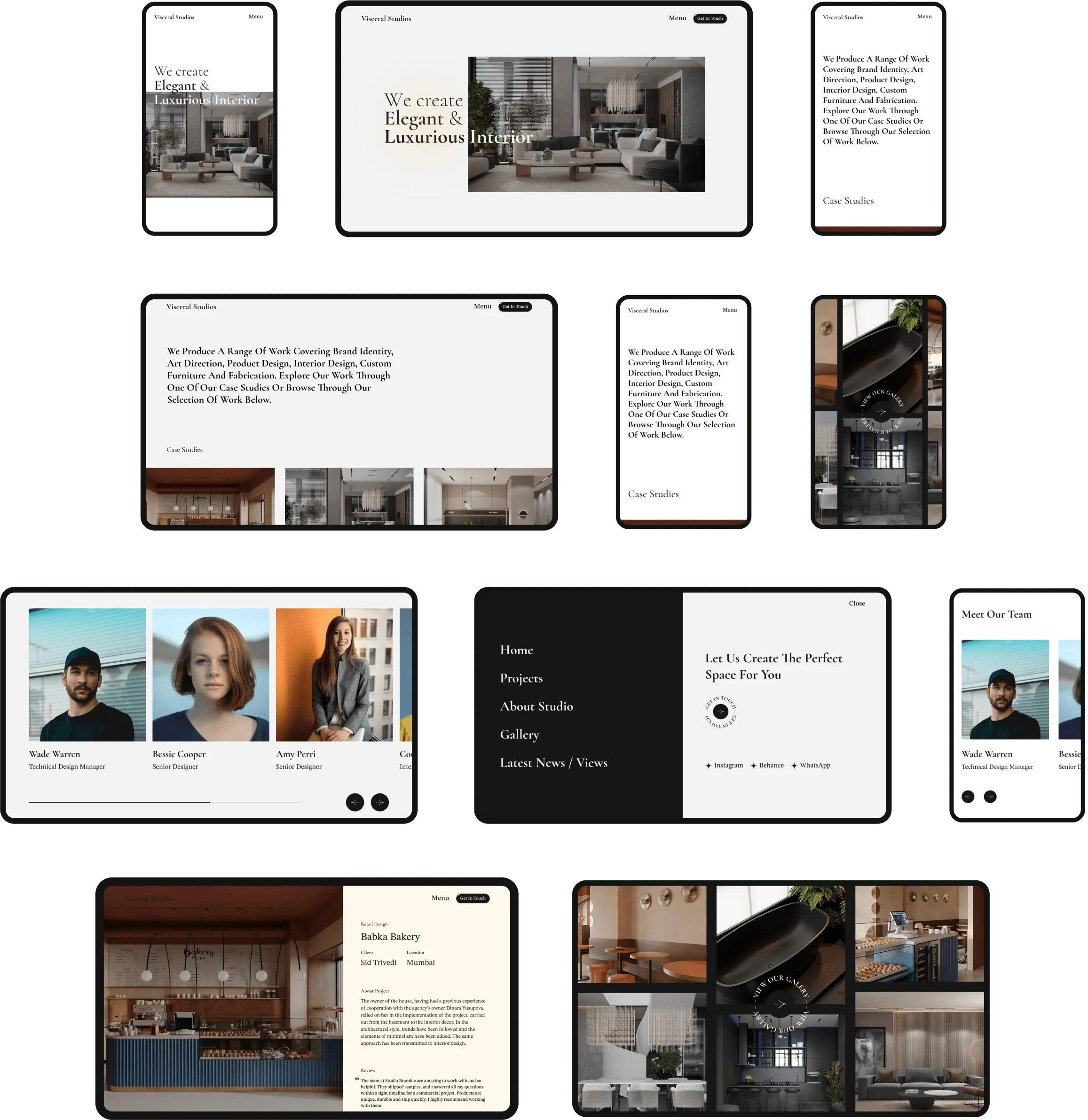 showcasing our work with a grid of phone & mobile mockups 